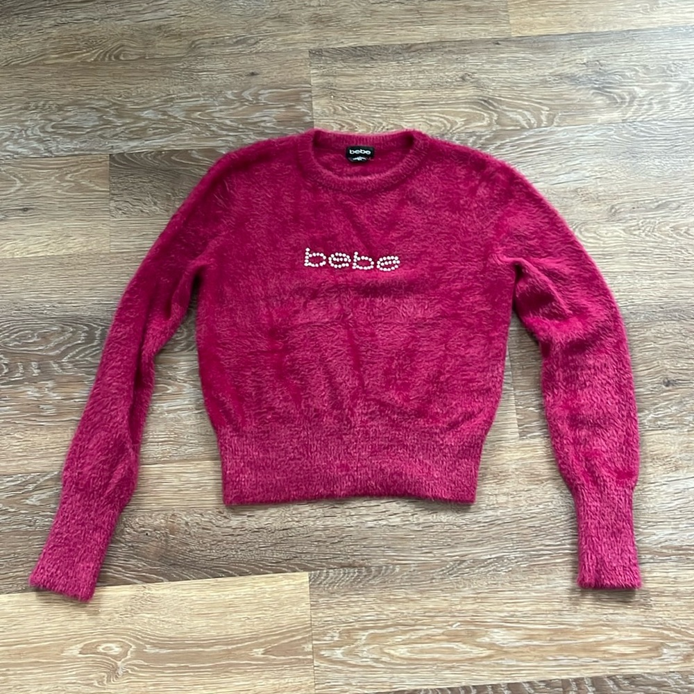 BEBE Fur Sweater in Fuschia Pink